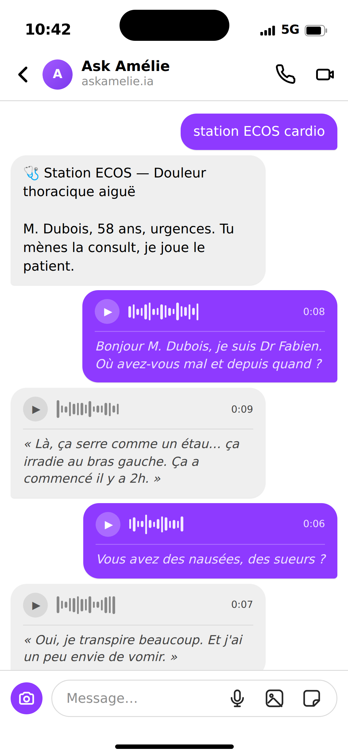 Ask Amélie dans Instagram DM