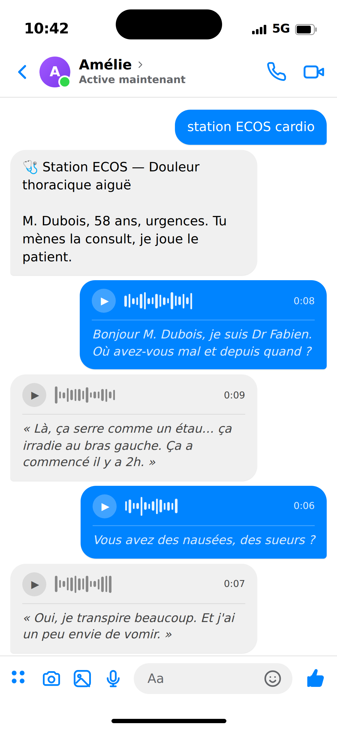 Ask Amélie dans Messenger