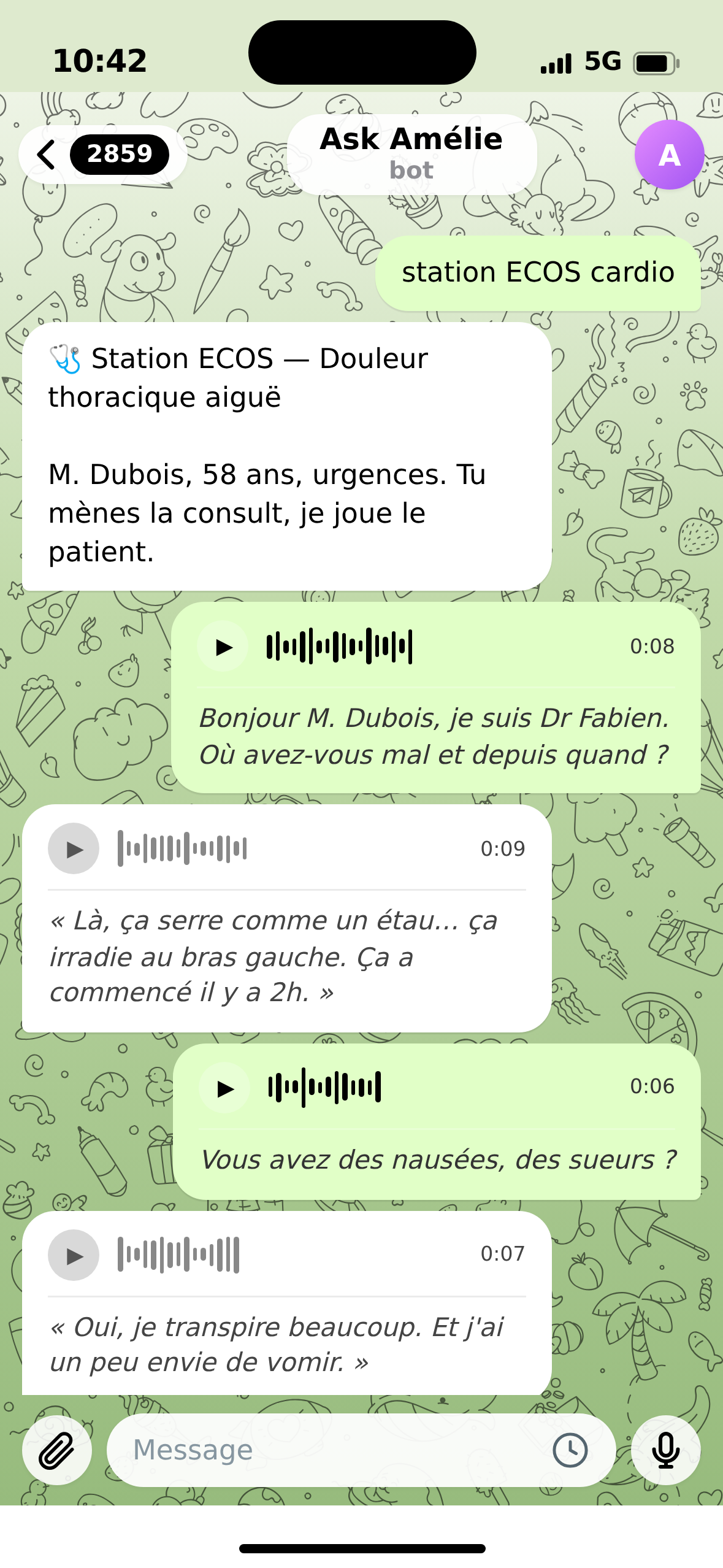 Ask Amélie dans Telegram