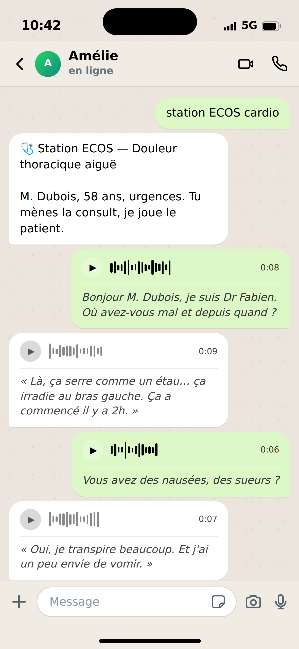 Ask Amélie dans WhatsApp